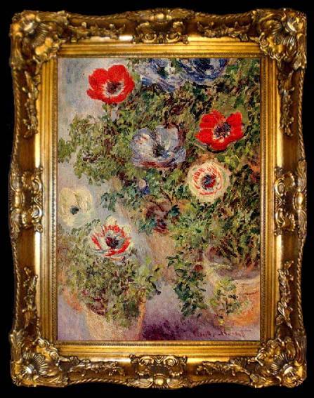 framed  Claude Monet Still Life with Anemones, ta009-2